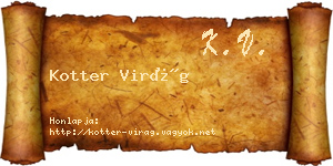 Kotter Virág névjegykártya